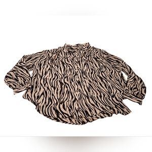 Women’s Large Free People Ciara Printed Buttondown in Zebra Combo